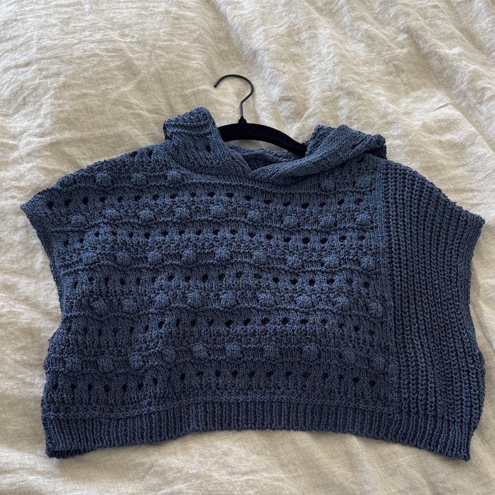 Elegant Navy Cowl Neck Sweater